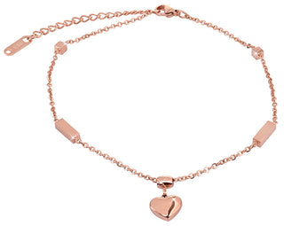 Troli Catena Placcata Oro Rosa Sulla Gamba Con Un Cuore