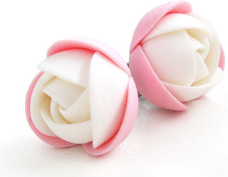Troli Orecchini Con Fiori Bianco-Rosati Puzetky