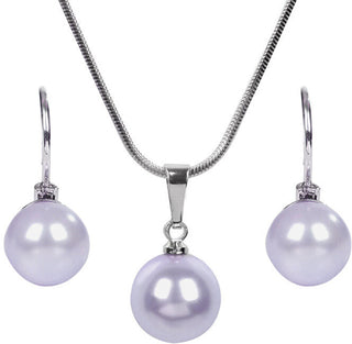 Levien A charming set of Pearl Lavender necklaces e Orecchini