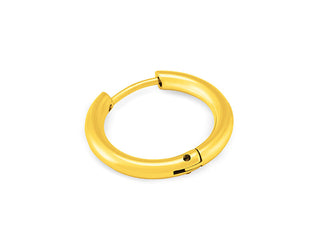 Troli Single gold-plated hoop Orecchino made of steel - Diameter: 0.8cm