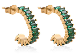 Troli Decent gold-plated Orecchini with green zircons