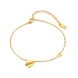 Troli Bracelet de cheville plaqué or avec décorations 