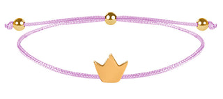 Troli Braccialetto Con Cordino Rosa/Corona Oro