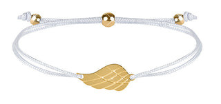 Troli Bracciale Con Cordino E Ala D'Angelo Bianco/Oro