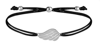 Troli Bracciale Con Cordino E Ala D'Angelo Nero/Acciaio