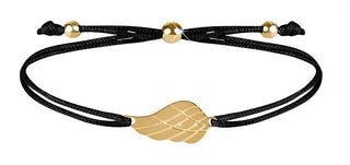 Troli Bracciale Con Cordino E Ala D'Angelo Nero/Oro