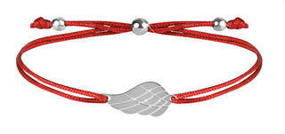 Troli Bracciale Con Cordino E Ala D'Angelo Rosso/Acciaio
