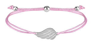 Troli Bracciale Con Cordino E Ala D'Angelo Rosa/Acciaio