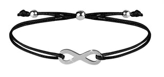 Troli Braccialetto Con Cordino Infinito Nero/Acciaio