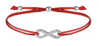 Troli Braccialetto Con Cordino Infinito Rosso/Acciaio