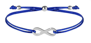 Troli Braccialetto Con Cordino Con Infinito Blu/Acciaio