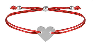 Troli Corded Bracciale with Heart Red / Steel
