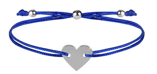 Troli Bracciale Cordoncino Con Cuore Blu/Acciaio