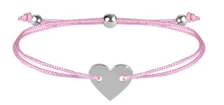 Troli Bracciale Con Cordoncino E Cuore In Acciaio/Rosa