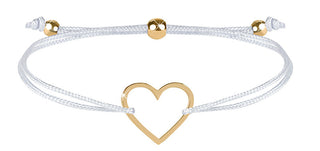 Troli Corded Bracciale with heart white / gold