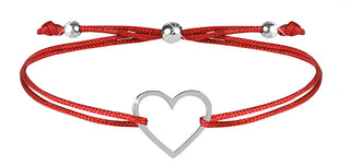Troli Bracciale Con Cordino E Cuore Rosso/Acciaio