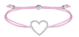 Troli Bracciale Con Cordino E Cuore Rosa/Acciaio