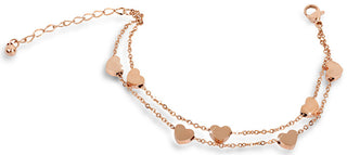 Troli Bracciale A Forma Di Cuore In Acciaio Placcato Oro Rosa