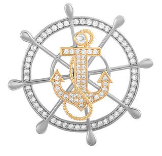 Troli Elegante Broche bicolor con forma de timón Ks-227 
