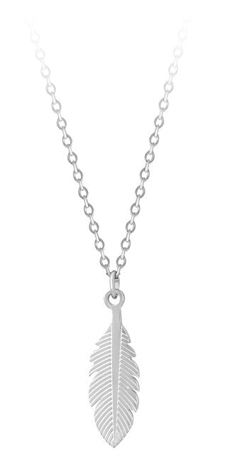 Troli Stylish steel Collana with feather