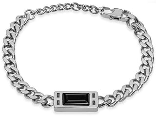 Troli Elegante Bracciale In Acciaio Con Cristallo Nero Vesb0627S-A-Pet