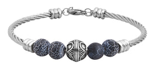 Troli Stylish steel Bracciale with beads VEDB0291S-A
