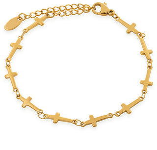 Troli Elegante Bracciale Dorato Con Croci