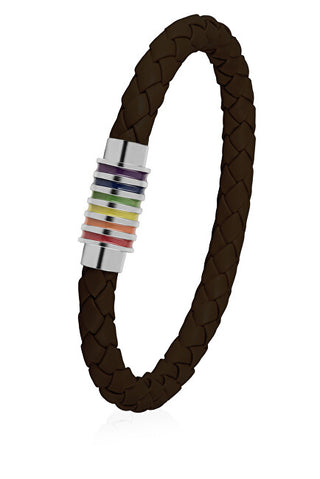 Troli Bracciale In Pelle Marrone Scuro Con Chiusura Magnetica