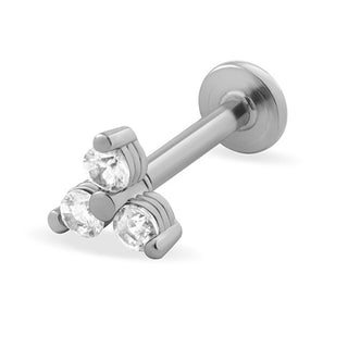 Troli Labret In Acciaio Scintillante Con Cristalli