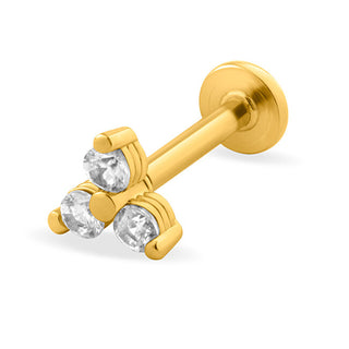 Troli Glittering Gold-Plated Labret with Crystals 