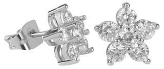Troli Sparkling Flower-Shaped Earrings 