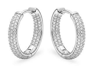 Troli Glittering steel rings con clear zircons