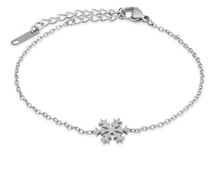 Troli Bracciale Scintillante In Acciaio Fiocco Di Neve