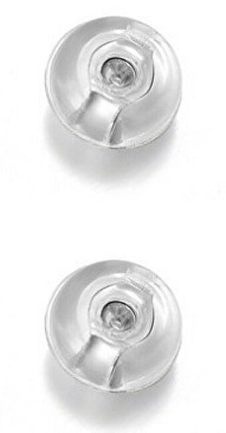 Troli Chiusura Per Orecchini - 2 Paia In Silicone Argento