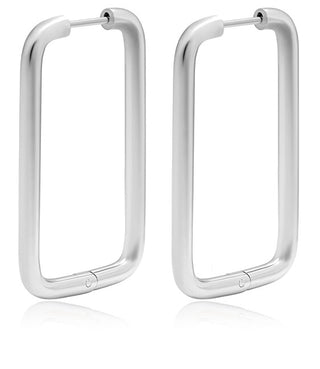 Troli Distinctive Rectangular Earrings in Steel Vaaxf546S 