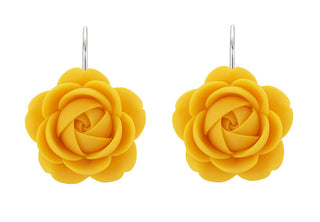 Troli Yellow-orange dangling Orecchini Sun flowers