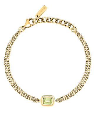 Trussardi Doppelarmband vergoldet mit Zirkon Verde T-Design Tjaxa24 