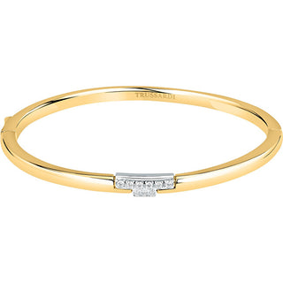 Trussardi Bracciale Placcato Oro Massiccio Con Zirconi T-Logo Tjaxc18