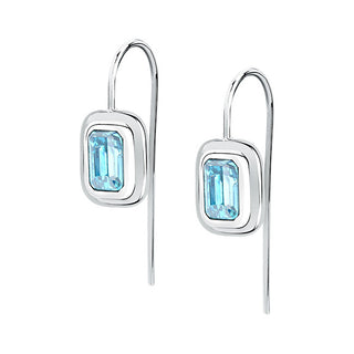 Trussardi Orecchini In Acciaio Con Zircone Blu T-Design Tjaxa27