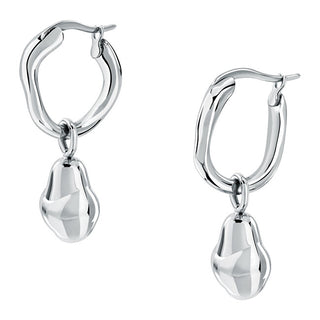 Trussardi Orecchini Rotondi 2 In 1 In Acciaio T-Design Tjaxa16