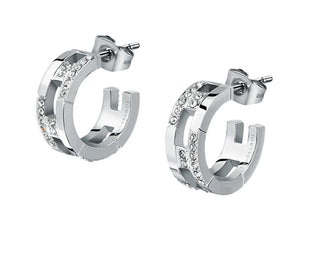 Trussardi Stylish steel Orecchini with zircons T-Logo TJAXC70