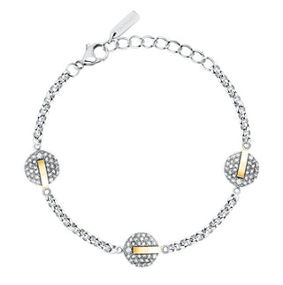 Trussardi Bracciale In Acciaio Bicolore Scintillante T-Round Tjayf10