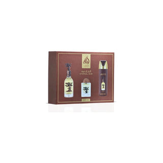 Lattafa perfumes Eternal Oud Set regalo EDP 100 ml, deospray 200 ml and EDP 20 ml 100ml