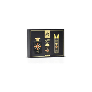 Lattafa perfumes Al Qiam Gold Set regalo EDP 100, deospray 200 ml and EDP 20 ml 100ml