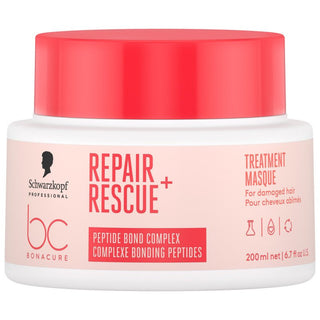 Schwarzkopf BC Repair Rescue Mask – maschera rigenerante per capelli danneggiati, 200 ml