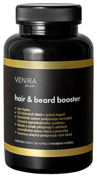 Venira Hair and Beard Booster for Men, 40 Day Cycle, 80 Capsules
