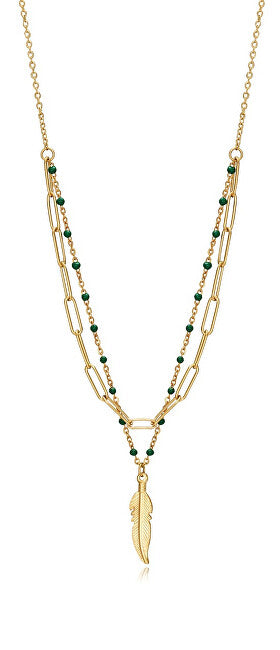 Viceroy Collana Doppia Placcata Oro Con Piuma Kiss 75308C01012