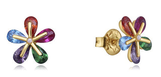 Viceroy Gold-Plated Button Earrings Flower Elegant 13083E100-99 