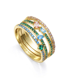 Viceroy Anello Placcato Oro Scintillante Per Donna Elegante 15121A012-39 - Circuito: 52 Mm