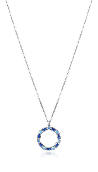 Viceroy Bellissima Collana In Argento Con Zirconi Blu Elegante 9121C000-33